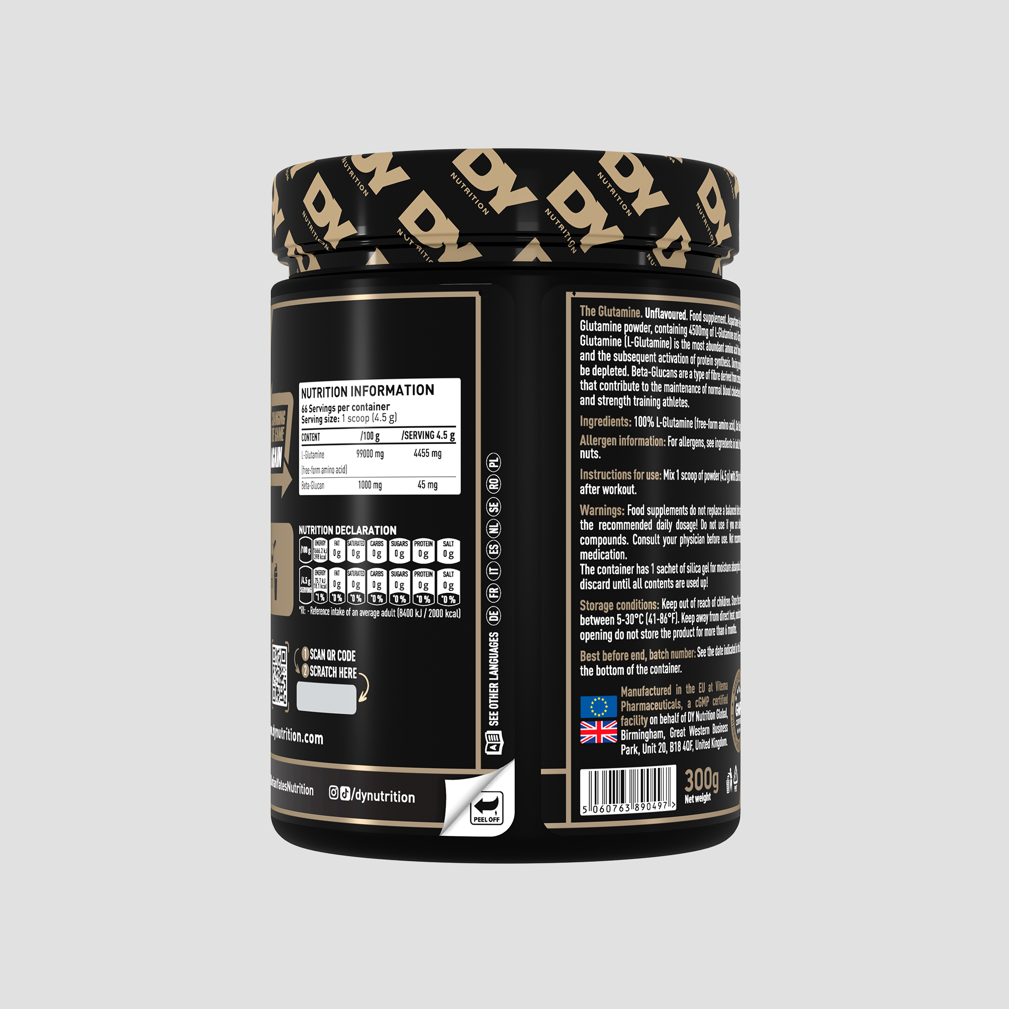 Glutamină pentru Recuperare 300g, 37 Porții