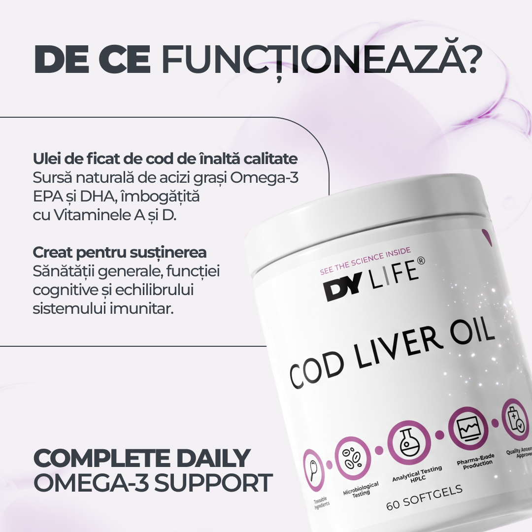 Cod Liver Oil DY Life, 60 Softgels, 60 Serviri