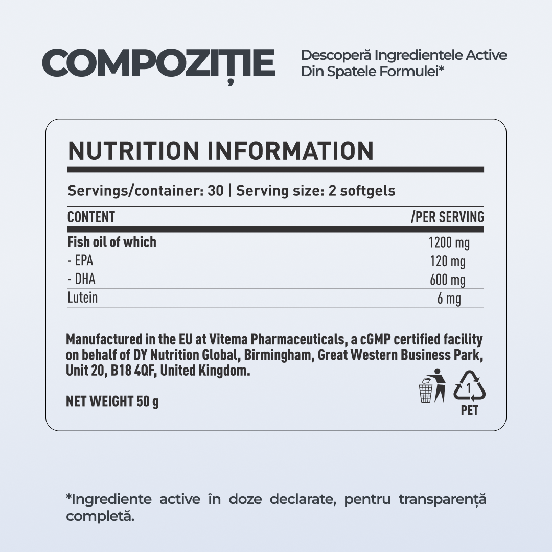 DHA+Lutein DY Life, 60 Softgels, 30 Serviri