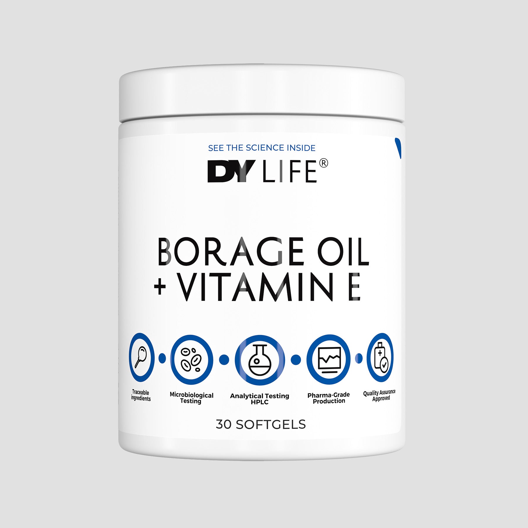 Borage Oil + Vitamin E DY Life, 30 Softgels, 30 Serviri