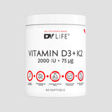 Vitamina D3+K2 2000IU + 75ug, 60 Softgels, 60 Serviri