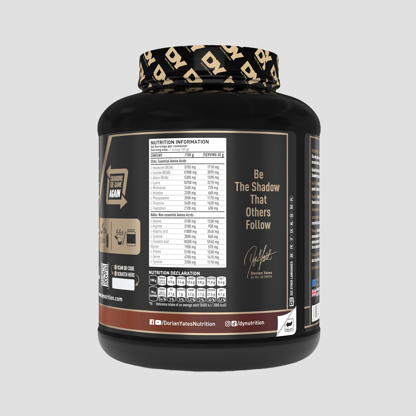 Proteină Concentrată Shadowhey DY Nutrition 2kg, 66 de serviri