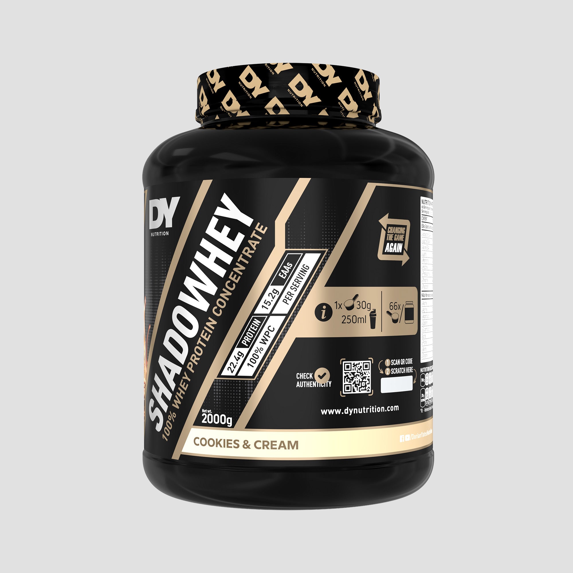 Proteină Concentrată Shadowhey DY Nutrition 2kg, 66 de serviri