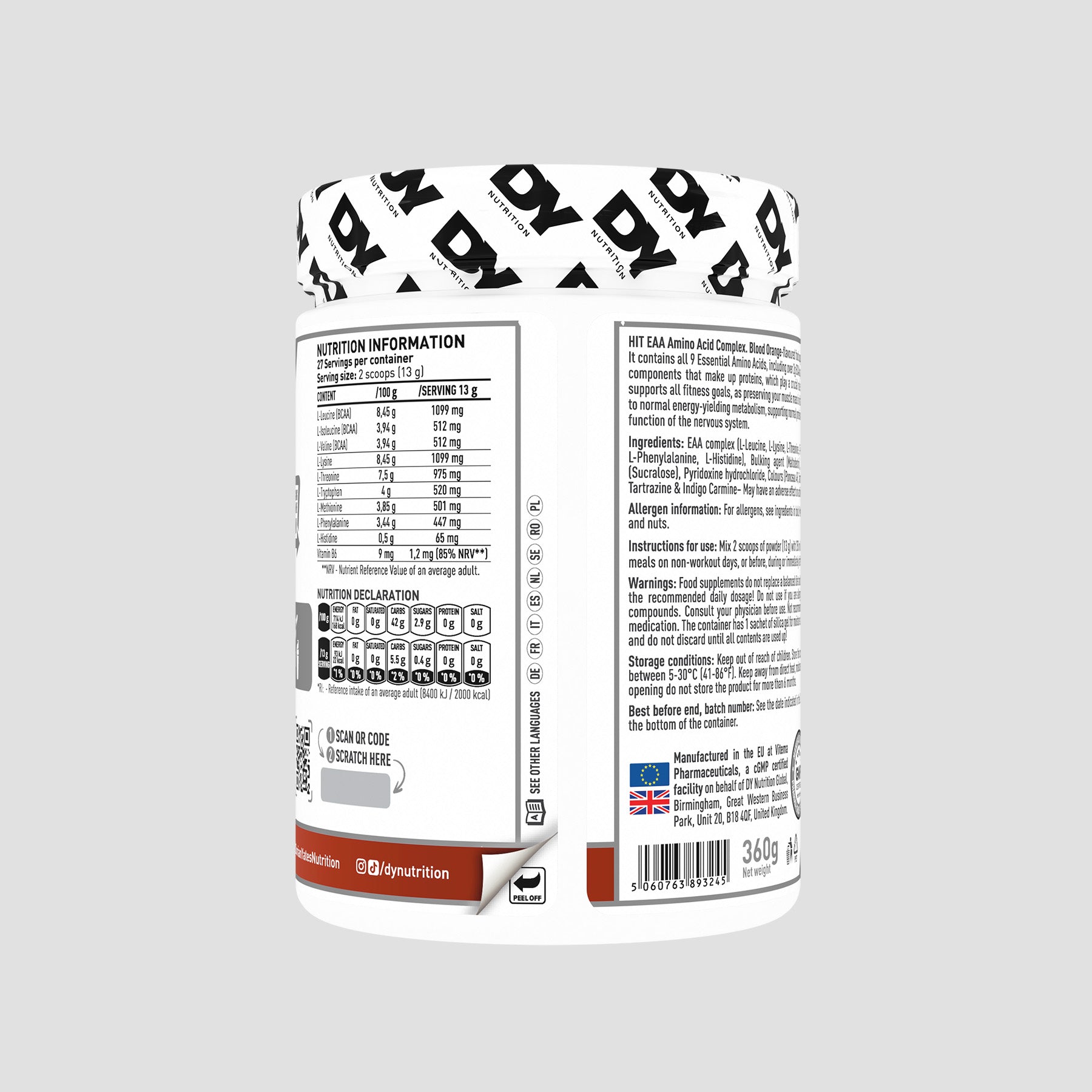 Aminoacizi esențiali HIT EAA Complex, 360g, 27 de serviri – DY Nutrition Romania Aminoacizi esențiali HIT EAA Complex, 360g, 27 de serviri – DY Nutrition Romania