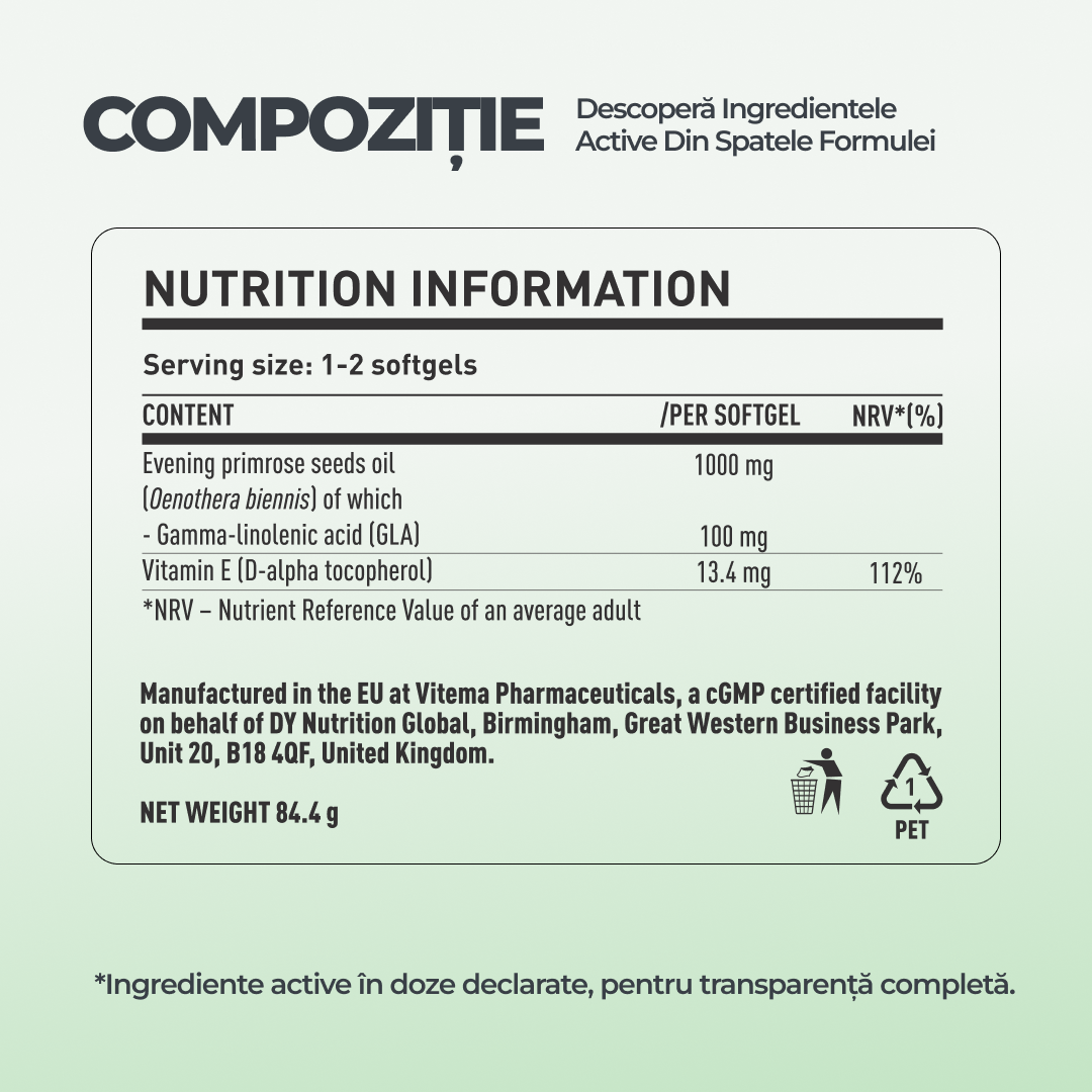 Evening Primrose Oil DY Life, 60 Softgels, 60 Serviri