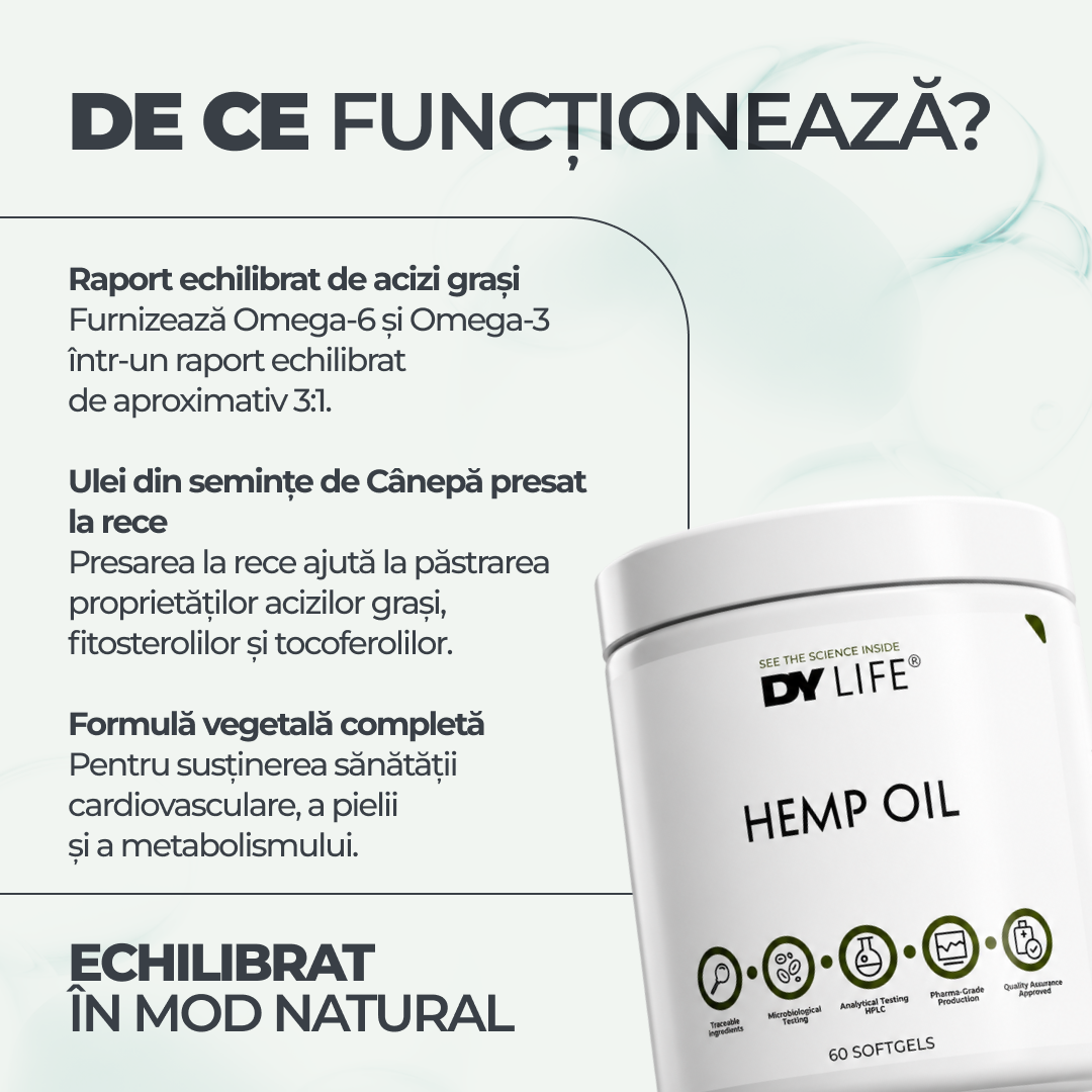 Hemp Oil DY Life, 60 Softgels, 30 Serviri