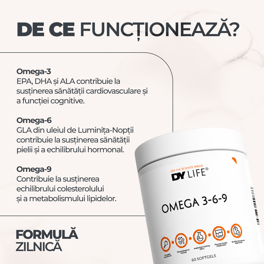 Omega 3-6-9 DY Life, 60 Softgels, 20 Serviri